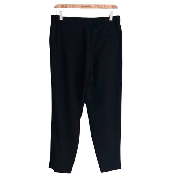 Nili Lotan M Slouchy Crepe Elastic Waist Dress Pants Acetate Pull On Crop Black - Picture 6 of 15